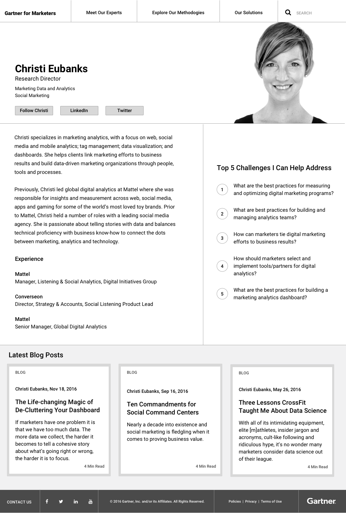 Expert detail page — bio combined with research approach