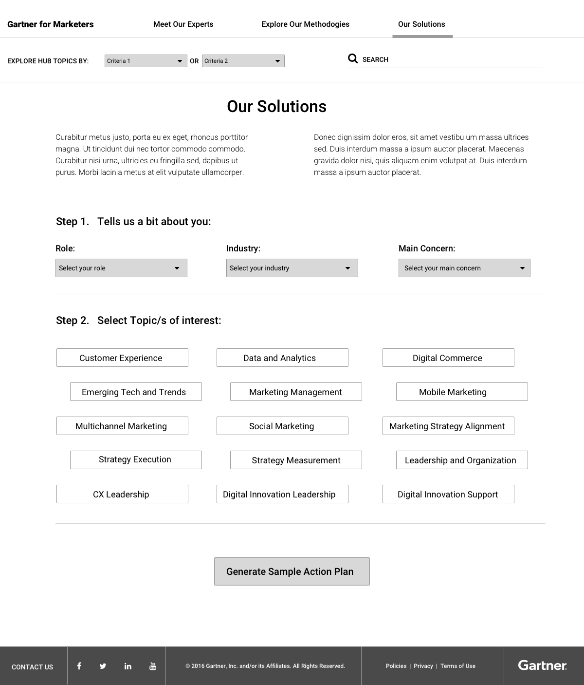 Solutions Engine — simplified 2-step lead capture
