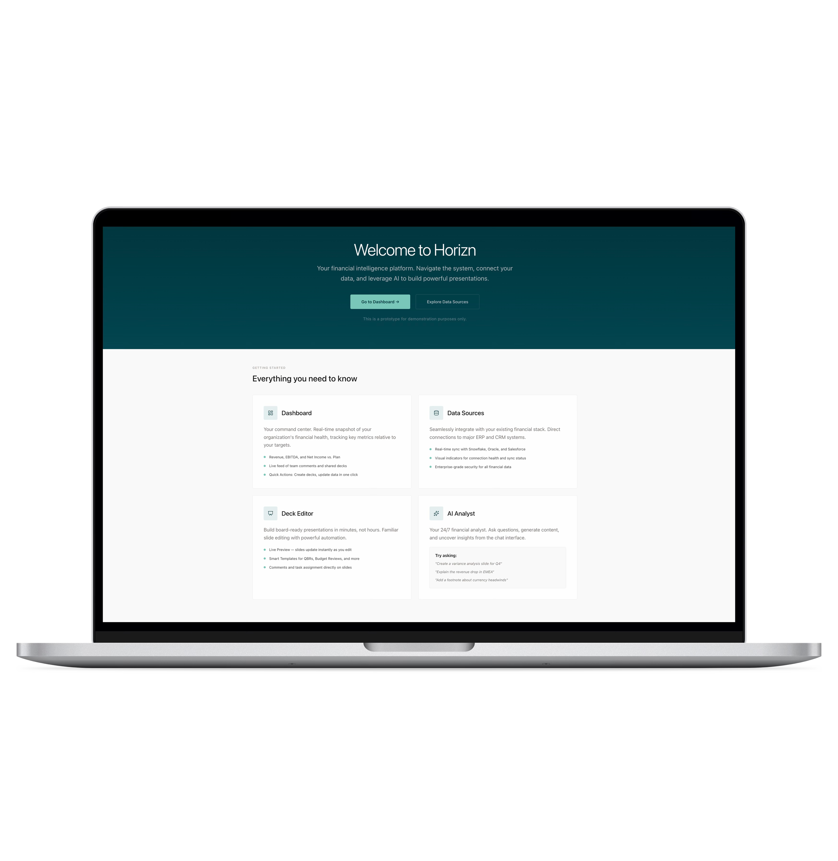 Horizn Financial Intelligence Platform