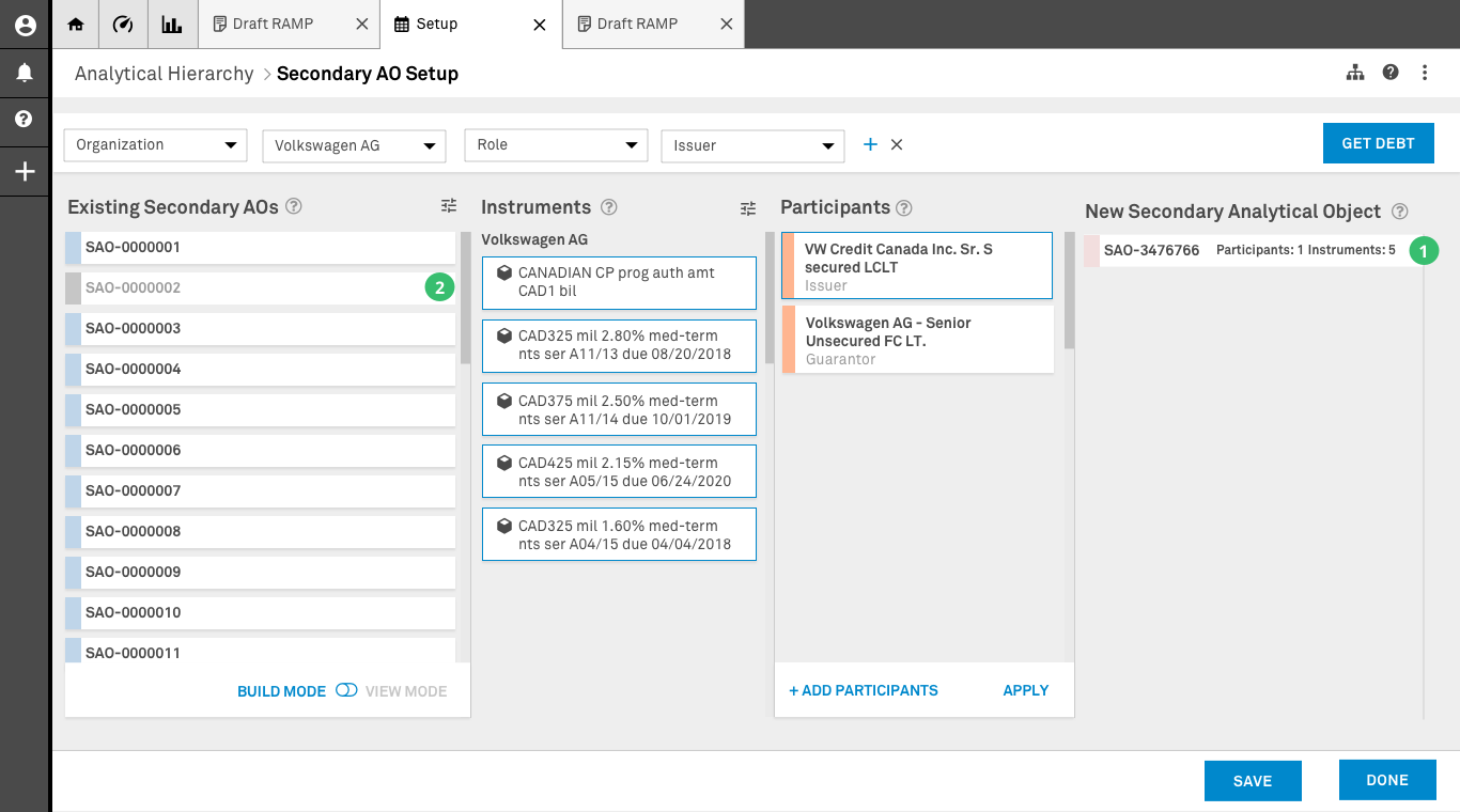 New Secondary Analytical Object created