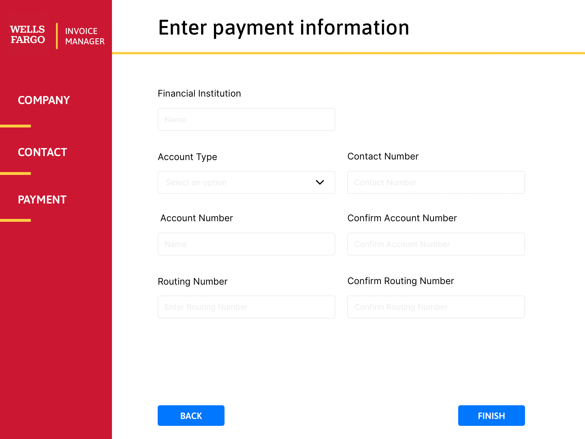 Payment Profile — collected at first login